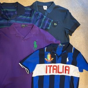Ralph Lauren, Lacoste mixed lot of 4 polo shirts XL.